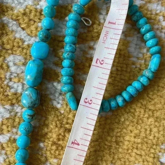 Set of genuine, turquoise, single strand necklace, and bracelet NWOT - Picture 5 of 5